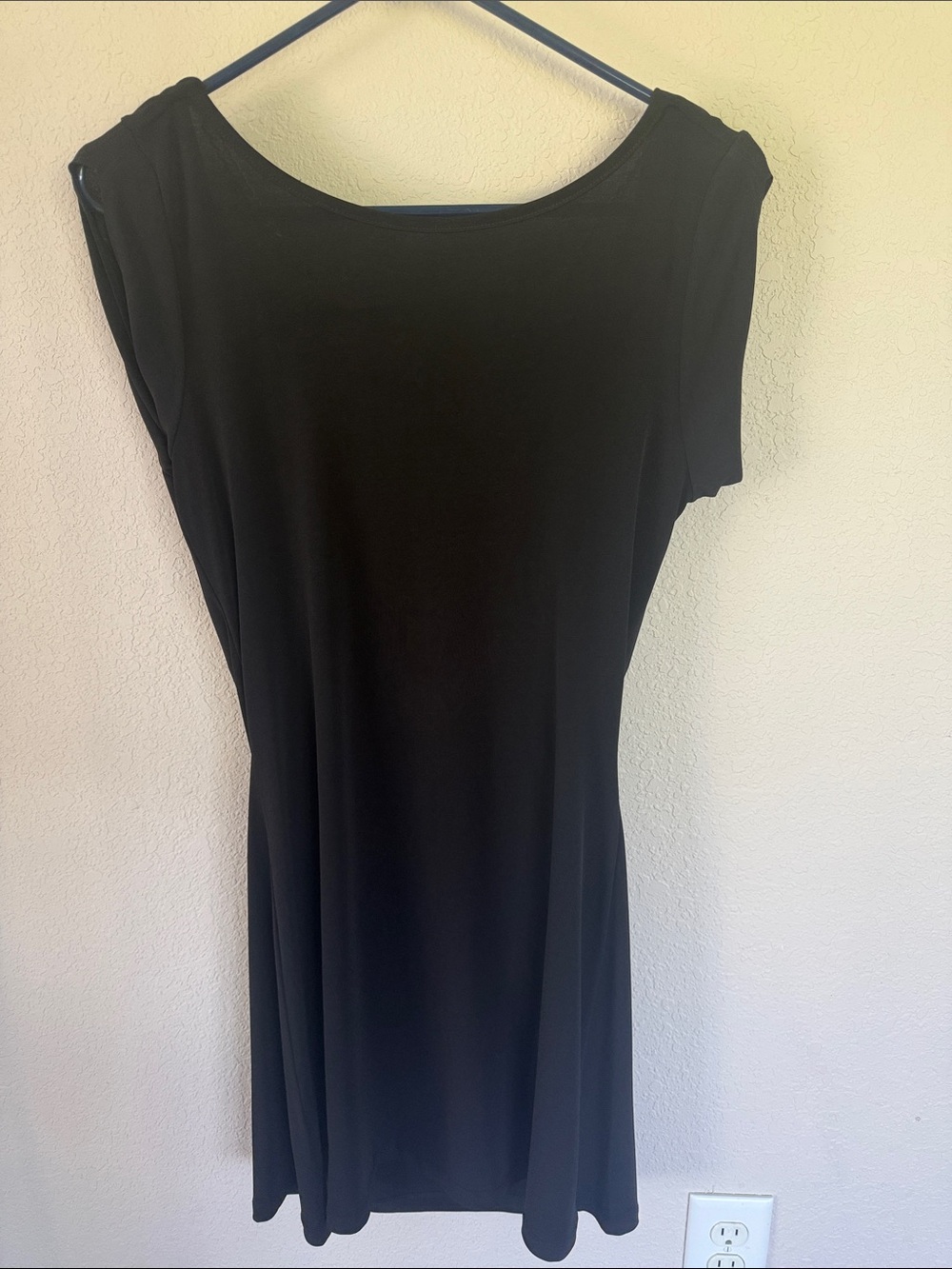 Frederick's of Hollywood Black Midi Scoop-Neck Dress
